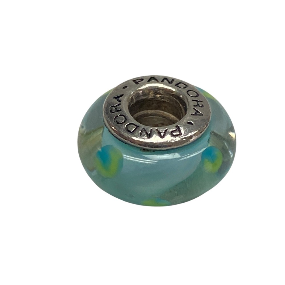Pandora Sterling‎ Silver 925 ALE Blue Murano Glass Bead Charm